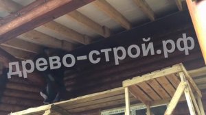 Монтаж подшивы из имитации бруса.