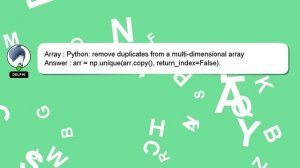 Array : Python: remove duplicates from a multi-dimensional array