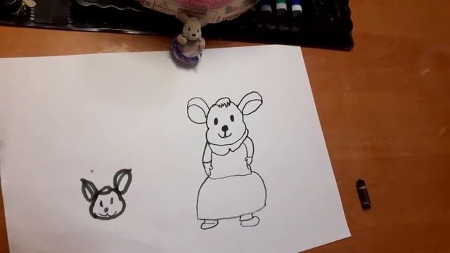 Семейство мышек.Рисуем маму мышку.Простые рисунки детям
