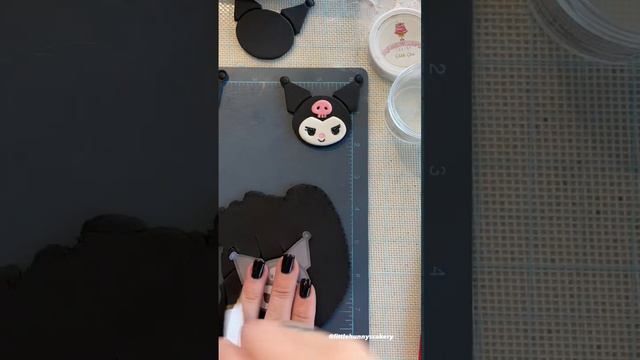 Sanrio Kuromi cupcake topper handcut out of fondant