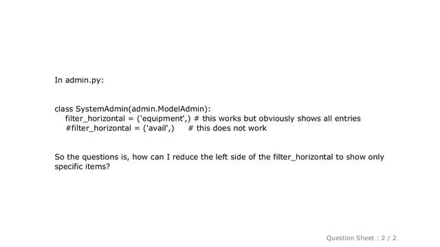 Django : How To Filter Filter_horizontal In Django Admin?