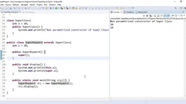 Java Tutorial | 20 | Part 3 Super keyword | Constructor of parent and child class | смотреть онлайн