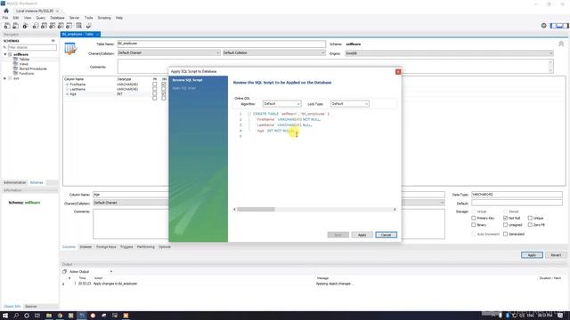 Create SQL Table in MSQL Workbench