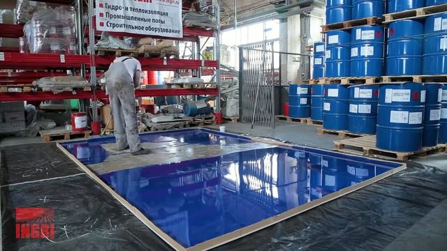 Устройство наливного полиуретанового пола от INGRI. Двухкомпонентная композиция LEVL Coat 358