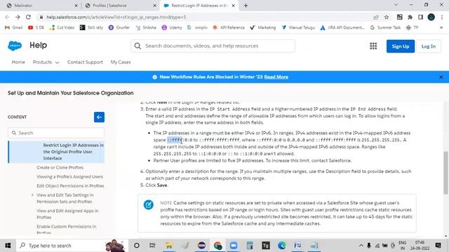 Salesforce app IP Range Setting | WebDriver Tutorial in Telugu