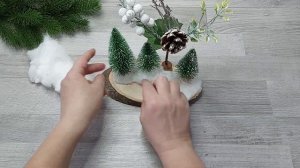 НОВОГОДНЯЯ ПОДЕЛКА за 5 МИНУТ.НОВОГОДНЯЯ КОМПОЗИЦИЯ. ЗИМНИЕ ПОДЕЛКИ своими руками. DIY crafts.