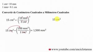 Convertir centimetros cuadrados a milimetros cuadrados  (cm2 a mm2)