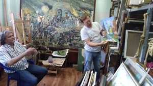 В мастерской художника Владимира Пугачева