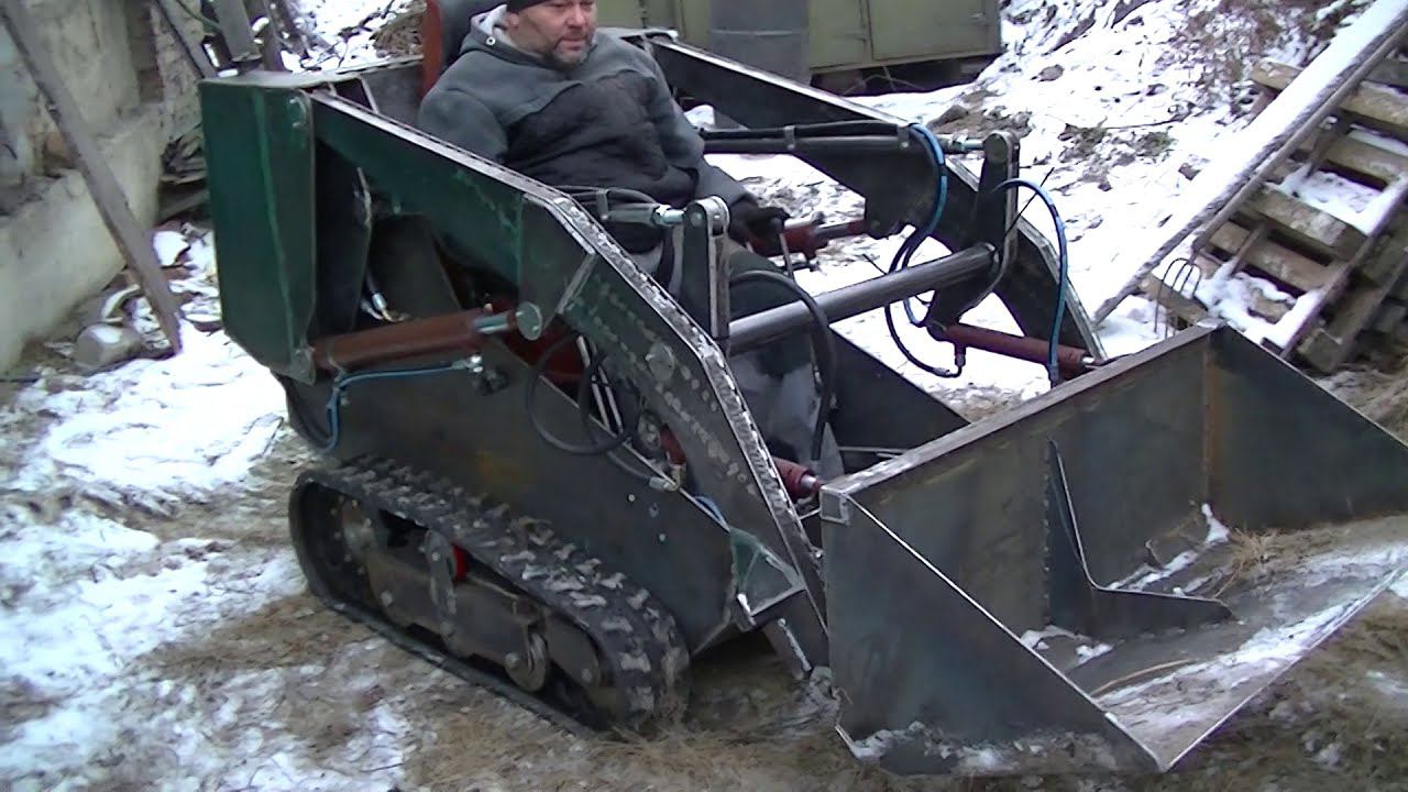 Самодельный гусеничный мини погрузчик. Первая работа. 5 серия. смотреть онлайн