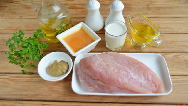 Курица в апельсиновом соке с горчицей