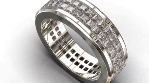 Invisible Setting Diamond Mens Ring