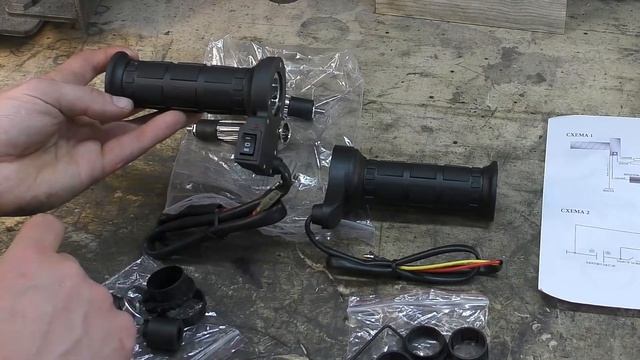Ручки с подогревом для мотоцикла, универсальные 22мм/25мм (3/4", 1"). Установка на мотоцикл смотреть онлайн