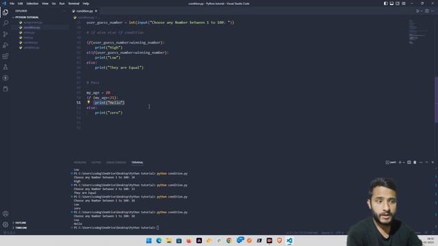 If else statement and pass statement in python in Manipuri