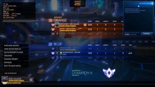 Играю на 3 Чемпе - Гранд Чемпионских Рангах! | Rocket League смотреть онлайн