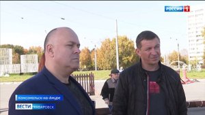 На строительстве набережной Комсомольска-на-Амуре увеличено число рабочих и техники