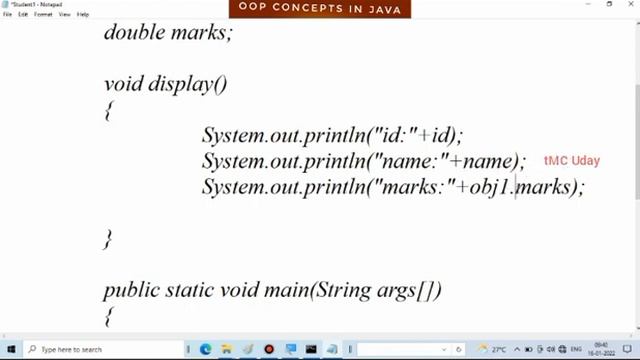 ways of passing values to object in java programming tutorial in TELUGU