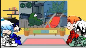 Among us Rodamrix in Gacha club react to memes part 3 (Golden trio and Fortegreen)