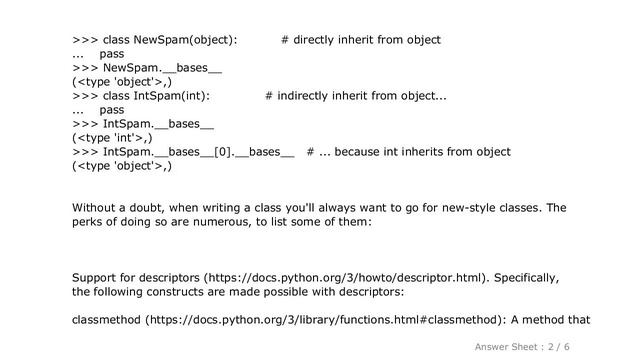 PYTHON : Why do Python classes inherit object?