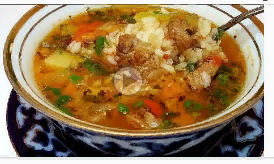 Мясной суп с рисом и с овощами. Мастава по узбекский