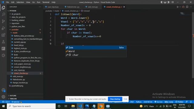 Python Program to check if user string contains vowels смотреть онлайн