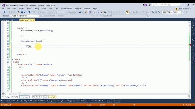 Using OnClick and OnClientClick Events in #Asp.Net Web Forms | Coding Solutions With Ankit