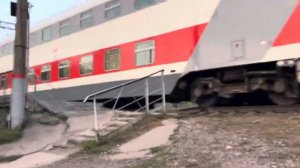 Встреча ЭП20-080 с Двухэтажным поездом и ЭП20-007 С Экспрессом «Таврия» Симферополь - С.-Петербург