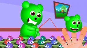 Mega Gummy bear playing fishing toys finger family | Nursery rhymes for Kids | Gummybear