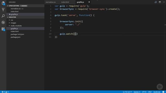 5. Configuring The Gulp Task Runner
