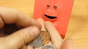 Жующая копилка. Кормлю ее монетками, тик-таком, семечками и курагой!