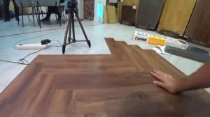 ПВХ плитка Aberhof Carmelita SPC винил елочкой. Обзор SPC ламината.