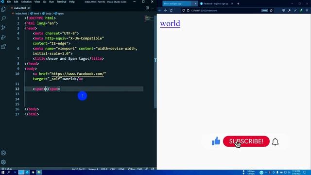 HTML Tutorial for Beginners in Bangla | Anchor,  span and underline tag in HTML | Part 06