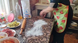 Приготовление пиццы в русской печи
