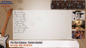 ? Por Una Cabeza (Tango) - Carlos Gardel CHORDS Guitar Backing Track with chords and lyrics