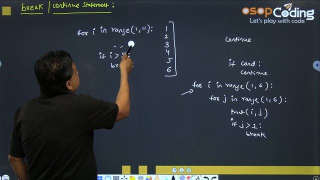 break & continue statements | Nested loop cases | Python for absolute beginners | #Python #lecture6