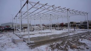 Навес из профлиста. Металлический навес Воронеж.