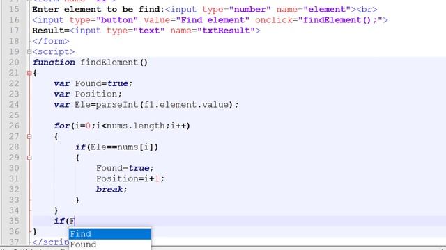 find an element from array j | find an element in array js