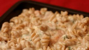 Запеченная паста с сыром Фета и креветками