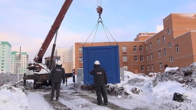 НЗГУ 100 кВт в блок-контейнере для средней школы, г. Новосибирск (ноябрь 2018).mp4