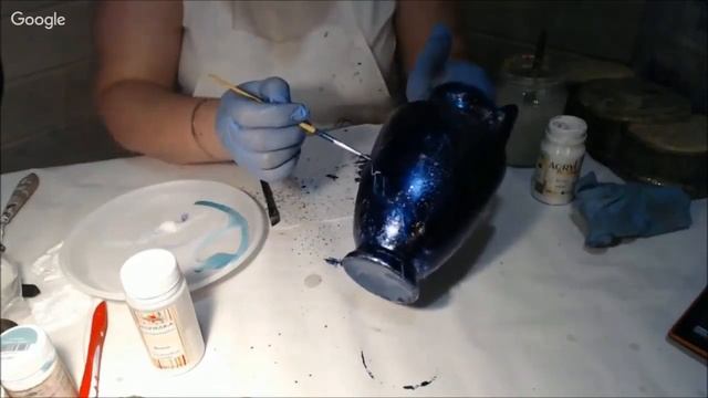 ''Камень Неба''. Имитация лазурита 2 часть-морилки. Университет Декупажа. Наталья Каримова смотреть онлайн