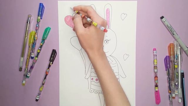 Легко и просто рисуем милого зайку смотреть онлайн