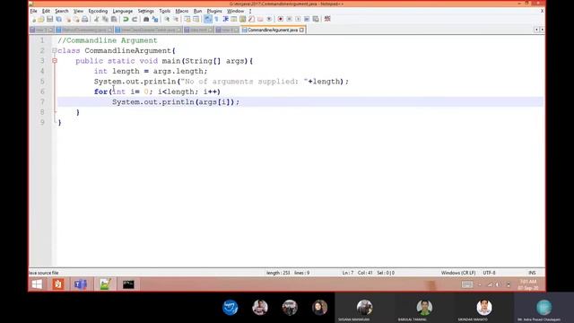 Inner Class and Command line Arguments in Java