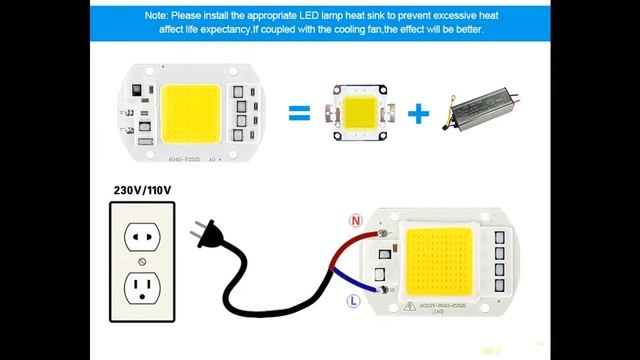 LED со встроенным драйвером (7-50вт 220в) | #Обзор смотреть онлайн