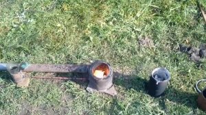 Горелка на отработке. Первый запуск