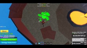 Blox Fruits: Soloing a flame raid with Acidum Rifle (3:03 left, 1k frags)