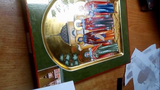 Покрытие иконы олифой , семейная икона , мастер класс по иконописи .