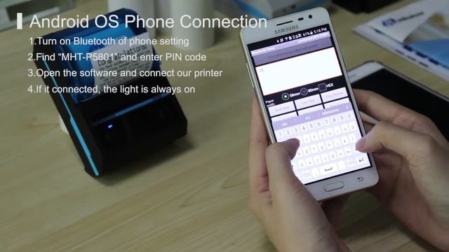 How to connect bluetooth printer MHT-P5801 portable thermal printer смотреть онлайн