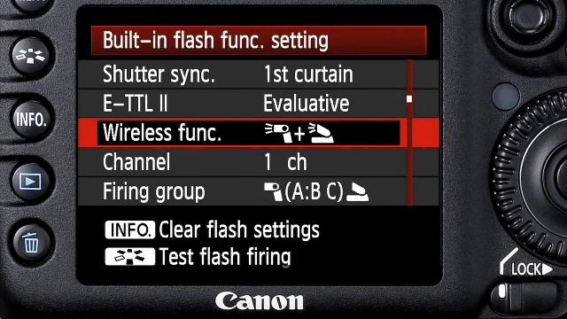 Canon EOS 7D - Built-in Wireless E-TTL Flash 58