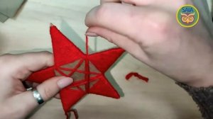 Звёздочка из картона и ниток