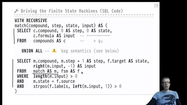 Advanced SQL — Chapter #06 — Video #44 — Use case: finite state machine (regular expression match) смотреть онлайн