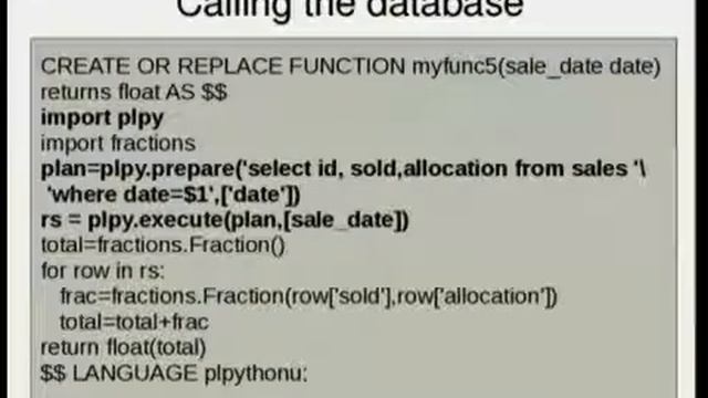 Python in your database смотреть онлайн